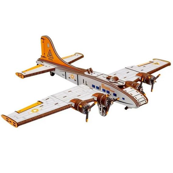 Дерев’яний 3D-конструктор "Бомбардувальник – Літаюча фортеця" Puz-00949 | Зображення 2