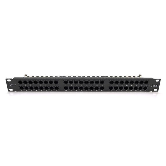Патч-панель Ritar 48 портов UTP DUAL кат 6 19 "1U НЕ экранированная черная