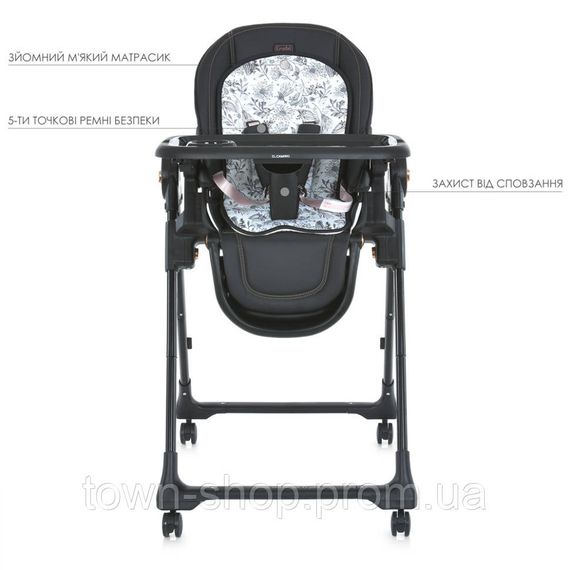 Стульчик для кормления ME 1037-B CRYSTAL Black Gold до 15 кг | Зображення 3