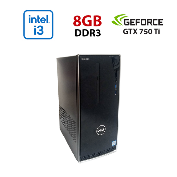Ігровий ПК Dell Inspirion 3650 / Intel Core i3-6100 (2 (4) ядра по 3,7 ГГц) / 8 ГБ DDR3 / 256 ГБ SSD / nVidia GeForce GTX 750 Ti, 2 ГБ GDDR5, 128-біт / Wi-Fi+Bluetooth / DVD / Win 10 Home Lic б/в