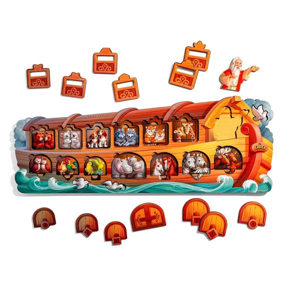 Розвиваючий пазл-вкладиш "Ноїв ковчег" PSD275 з фоном | Зображення 1