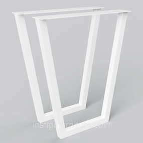 Комплект опор для столу з металу 630×100mm, H=730mm (профільна труба: 40x40mm) Білий