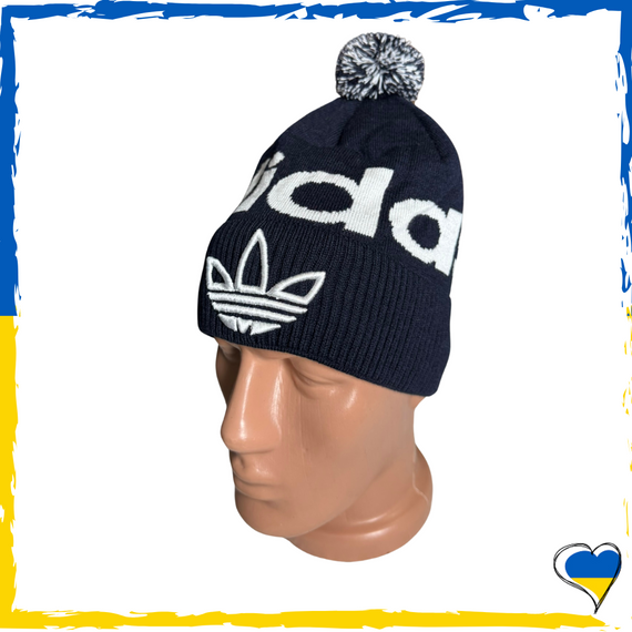Шапка синя Adidas брендова універсальна, Найк. Шапка чоловіча, жіноча, підліткова, дитяча
