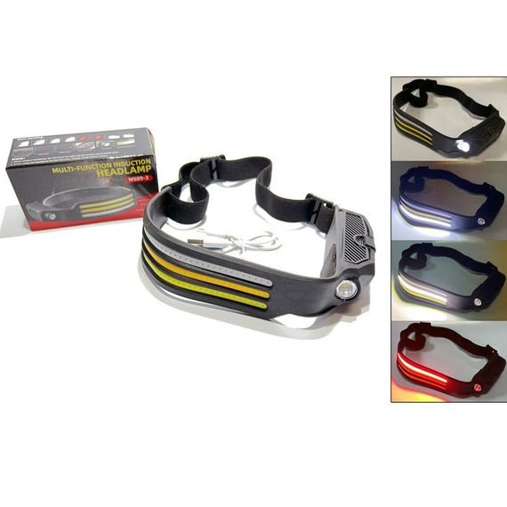 Фонарь налобный лента BL-W689-LM+3COB, широкий угол обзора, сверхлегкий Аккумуляторный фонарик ZF-642 на | Зображення 3