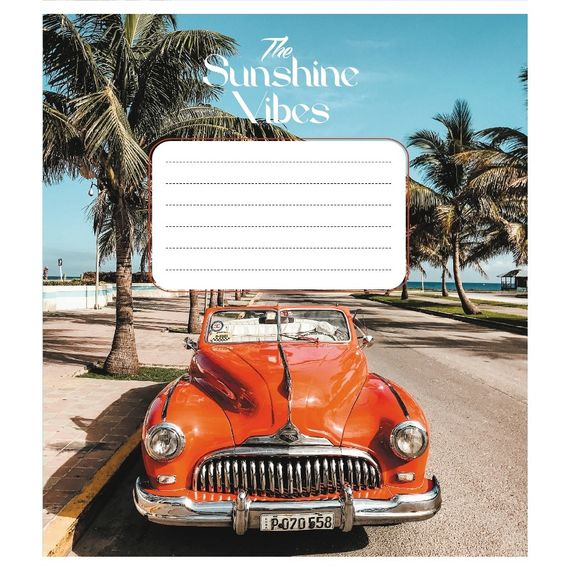 Тетрадь ученическая "Ретро авто" 024-550139K-4 в клеточку, 24 листа