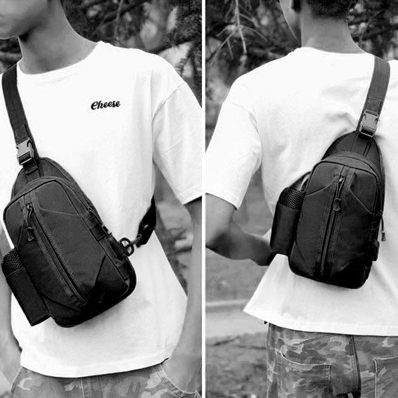 Тактична сумка через плече – водонепроникна сумка слінг із кордури на 4 кишені | Зображення 6