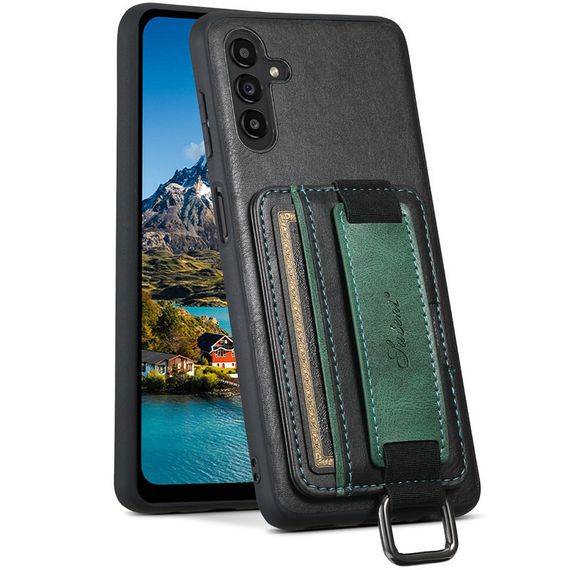 Шкіряний чохол Wallet case and straps для Samsung Galaxy S24+ Чорний / Black | Зображення 1