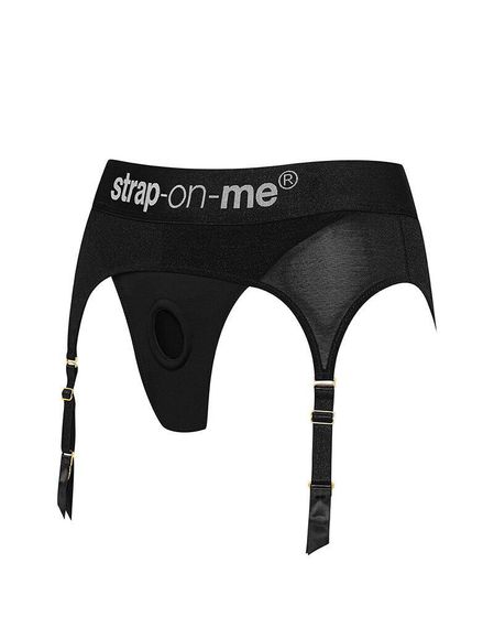 Трусики для страпона з підв’язками для панчіх Strap-On-Me REBEL HARNESS - XS | Зображення 1