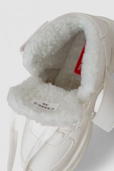 Кросівки жіночі зимові на хутрі, колір білий, 248RCX686 | Зображення 5
