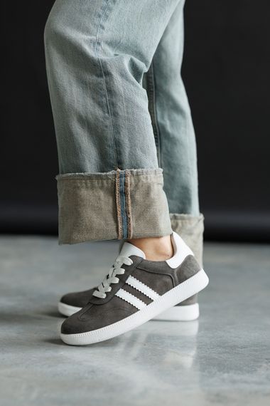 Кеди жіночі замшеві 591413 Темно-сірі 36 37 38 39 40 41 | Зображення 8