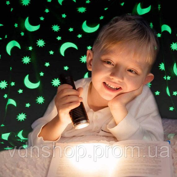 Дитячий плед що світиться в темряві Blanket, Плед покривало флісовий дитячий Односпальний зірки PT-49 | Зображення 1