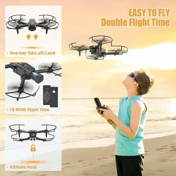 Мини-дрон квадрокоптер с камерой Q10 fpv camera drone | Зображення 1