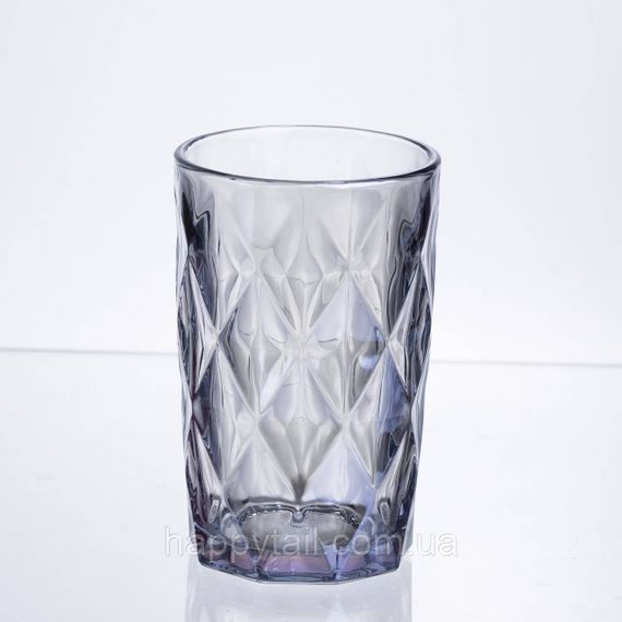 Набір склянок Diamond Blue 6 штук по 300 мл HP-19-276 скляних прозорих склянка для напоїв лимонадів та газованки | Зображення 1