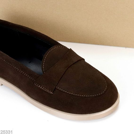 Класичні замшеві лофери гіркий колір Шоколад виробництво Україна | Зображення 2