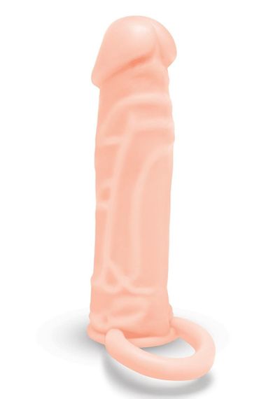 Насадка на пеніс Size-Up з 3 ерекційними кільцями, бежева, 15.2 см Sex Aura | Зображення 2