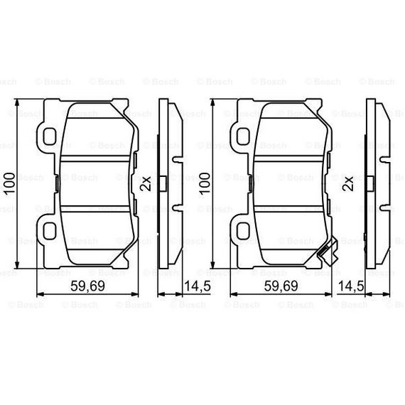 Тормозные колодки Bosch дисковые задние INFINITI/NISSAN 370Z/FX/QX70/M/G/Q50/Q70/Q60 0986494863