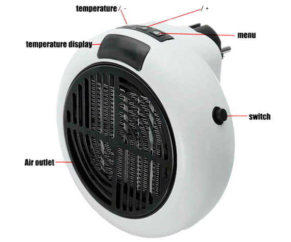 Настінний обігрівач XPRo Electric Heater For Home 900W білий (24377-For Home_344) | Зображення 2