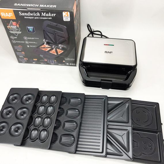 Компактна електрична вафельниця RAF, Сендвічниця мультипекар, Гриль для дому для шашлику OE-10 | Зображення 2