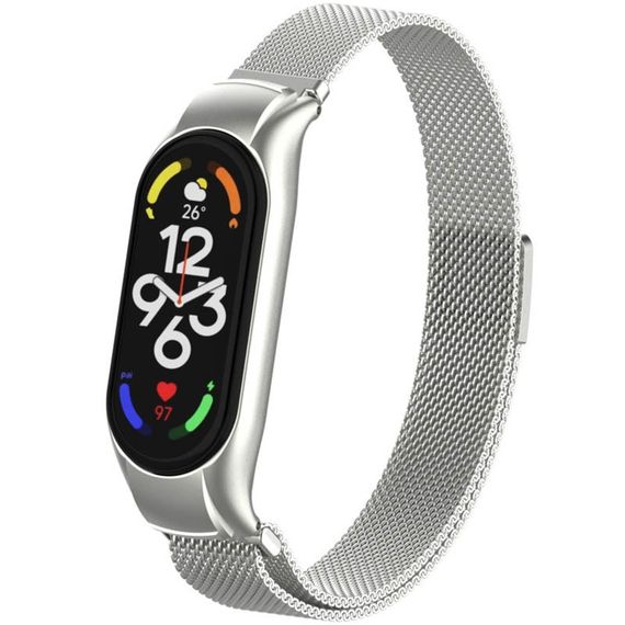 Ремінець Milanese Loop Design для Xiaomi Mi Band 7 Silver