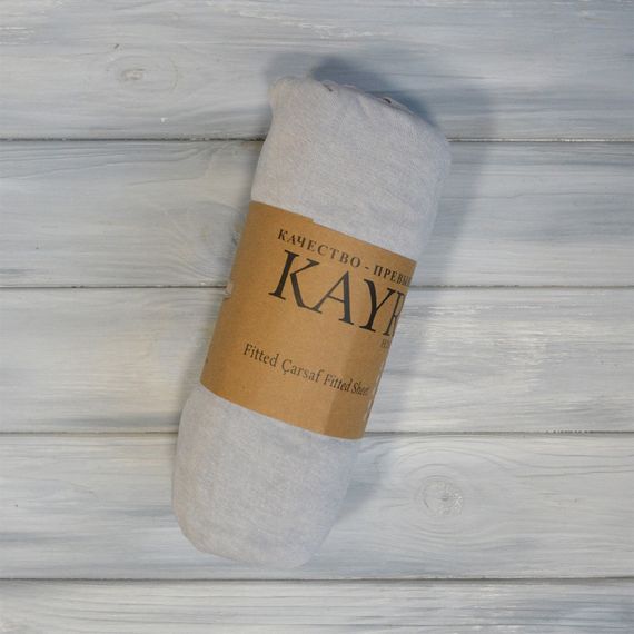 Простирадло 180х200+25 см трикотаж на резинці світло-сіре