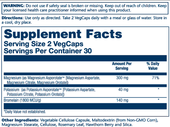 Magnesium &amp; Potassium Asporotate - 60 vcaps | Зображення 1