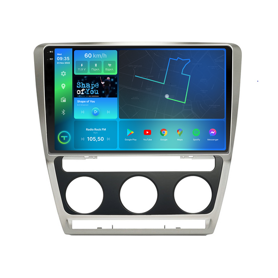 Штатна магнітола Torssen 2K Skoda Octavia A5 08-13 silver F106128 4G Carplay DSP | Зображення 1
