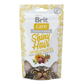Ласощі для котів Brit Care Functional Snack Shiny Hair для підтримки шерсті, лосось 50г