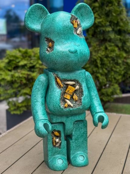 Статуетка Bearbrick дизайнерська фігурка для інтер'єру ведмідь Беарбрик 70 см зелений mb006 | Зображення 4
