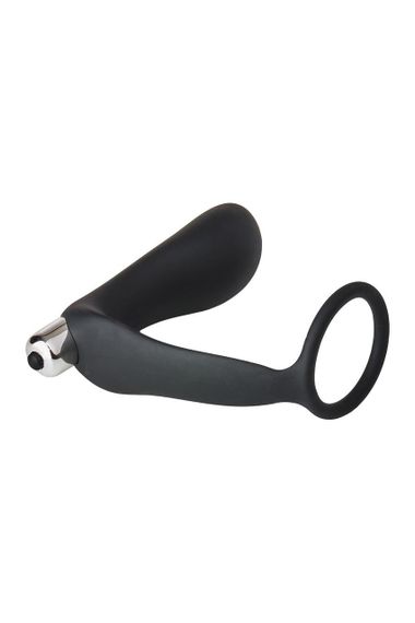 Анальна пробка з еррекційним кільцем FANTASSTIC VIBRATING ANAL PLUG WITH COCKRING BLACK sexstyle | Зображення 3