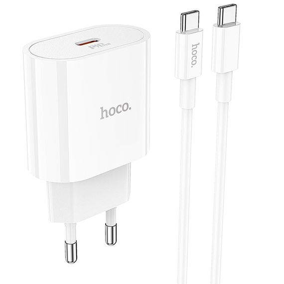 МЗП Hoco C94A Metro PD20W (1USB-C) + кабель Type-C to Type-C White