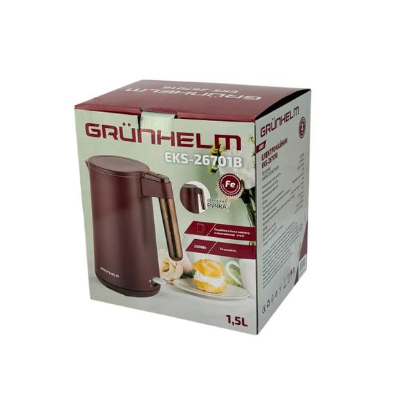 Електрочайник Grunhelm EKS-26701B 1.5 л бордовий | Зображення 4