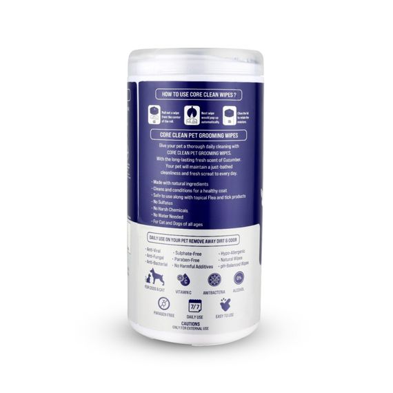 Серветки вологі Pet Clean PET GROOMING WIPES для грумінгу домашніх тварин  щоденне очищення з ароматом японської вишні 50шт | Зображення 1
