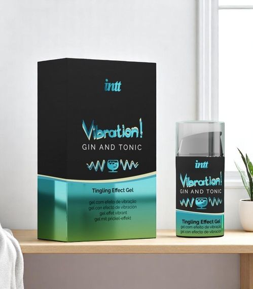 Рідкий вібратор Intt Vibration Gin Tonic (15 мл) — збуджуючий гель з ароматом джину та тоніка, діє до 30 хвилин