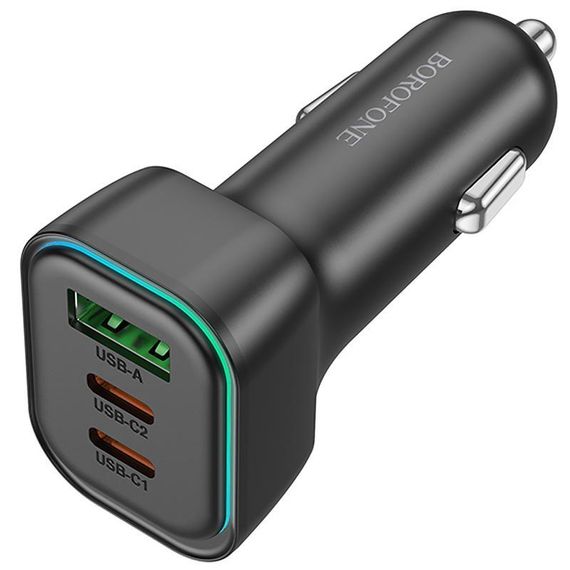 АЗУ Borofone BZ28C Trophie PD60W+QC3.0 (1USB-A/2C) Black | Зображення 2