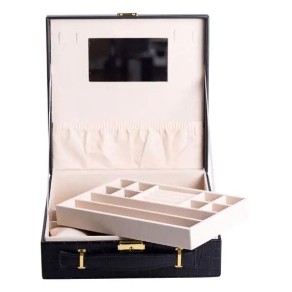 Скринька для прикрас з еко шкіри 2 яруси органайзер для ювелірних виробів HP-5-35B | Зображення 2