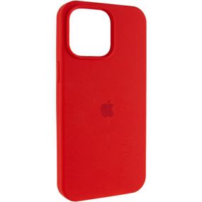 Чохол Silicone Case (AA) Logo with MagSafe для Apple iPhone 14 (6.1") Бежевий / Desert Gold Червоний / Red