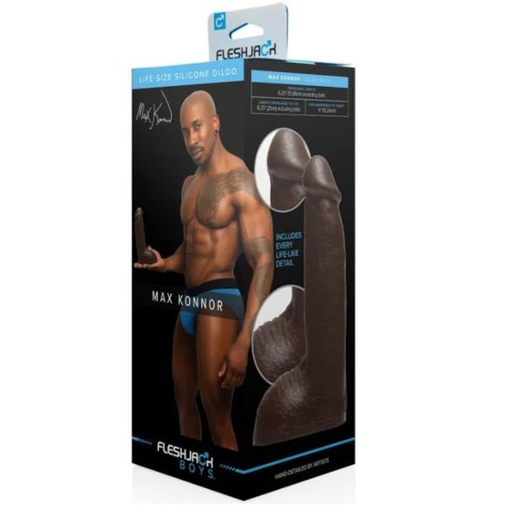 Фалоімітатор з мошонкою реалістичний Fleshjack Boys Max Konnor Dildo (RP), чорний, 24 см х 4.9 см sexstyle | Зображення 5