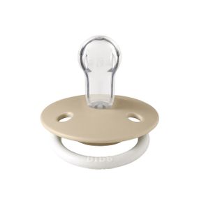 Соска пустушка BIBS De Lux Silicone (кругла) 0-36 міс - Vanilla нічна
