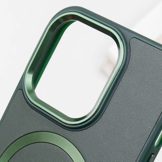 Шкіряний чохол SnapCase with MagSafe для Apple iPhone 15 Pro Max (6.7") Green | Зображення 5