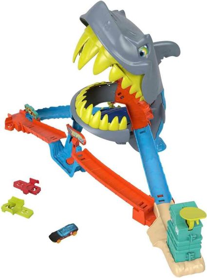 Трек Хот Вілс Сіті Небезпечні істоти Пляжна атака акули Оригінал Hot Wheels City Shark Chomp Beach | Зображення 2