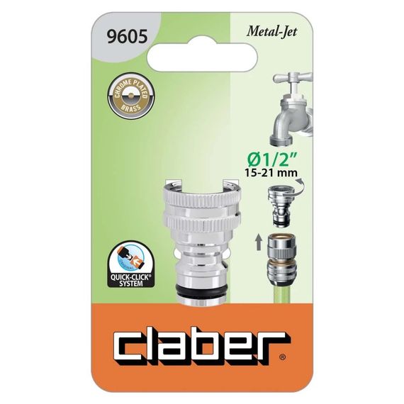 Адаптер для конектора для поливального шлангу Claber Metal-Jet 9605 В1/2" | Зображення 1