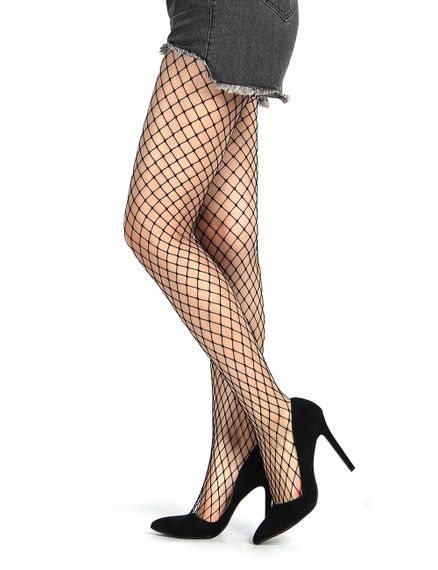 Колготки безшовні у велику сіточку Star Night Fence Pantyhose чорні, XS-M | Зображення 1