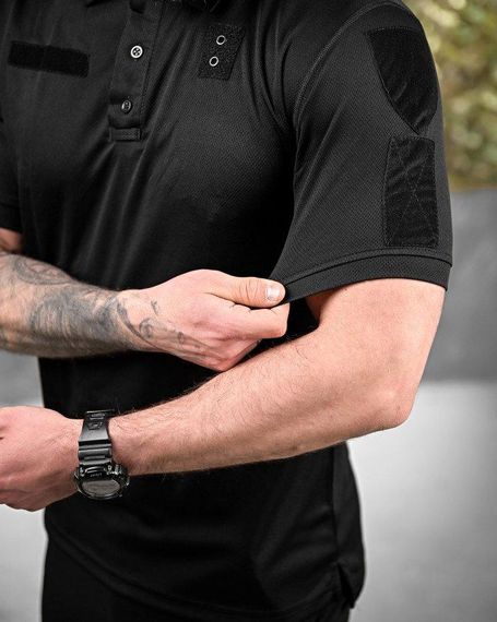 Тактическое футболка поло черная+белая   ДЛ7056 | Зображення 3