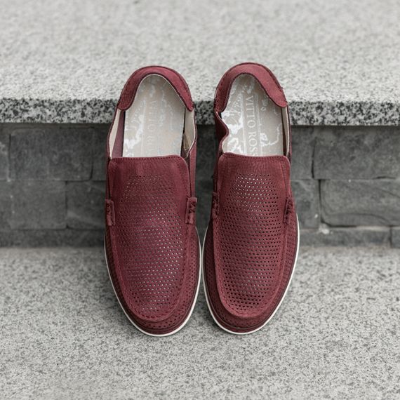 Бордовые летние мокасины 42 размер | Зображення 1