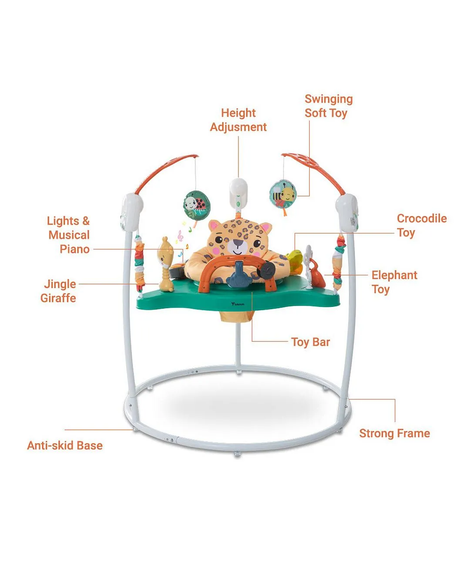 Детский игровой центр Fisher-Price Jumperoo с подсветкой и звуком / Развивающий игровой джемпер Зеленый | Зображення 6