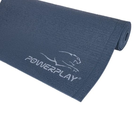 Килимок для йоги та фітнесу PowerPlay 4010 PVC Yoga Mat Темно-синій (173x61x0.6) (PP_4010_Navy_(173*0,6)) | Зображення 4