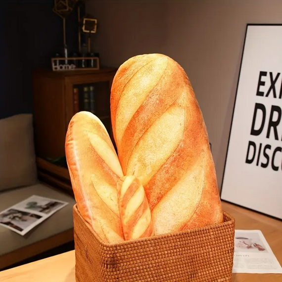 М'яка інтер'єрна подушка іграшка обіймашка, весела іграшка у формі хліба 41 см | Зображення 6