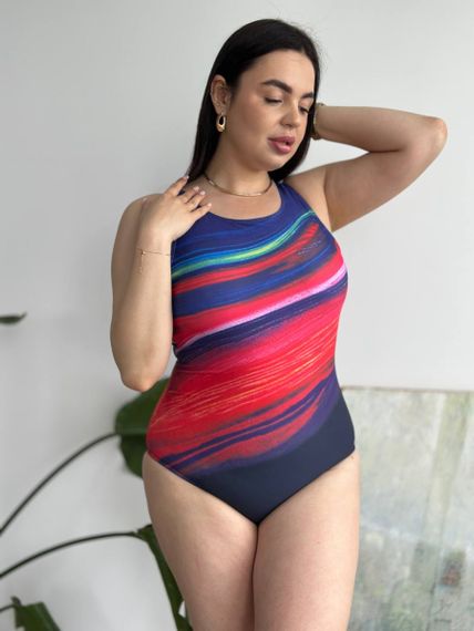 Жіночий суцільний яскравий купальник PLUS SIZE | Зображення 5
