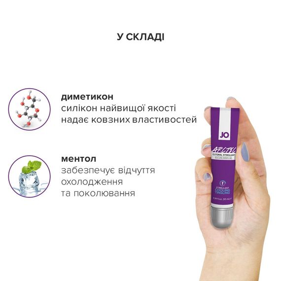 Стимулирующий гель для клитора JO ARCTIC COOLING (10 мл) охлаждающий | Зображення 3