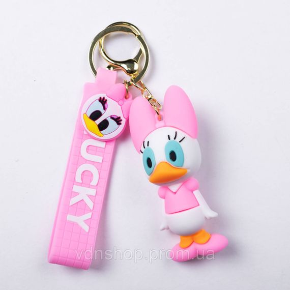 Дитячий брелок Поночка 4×6.5 (см) для ключів, на сумку і рюкзак Рожевий HP-55-23P
